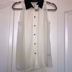 NWT The Limited White and Black Tuxedo Tank Shirt